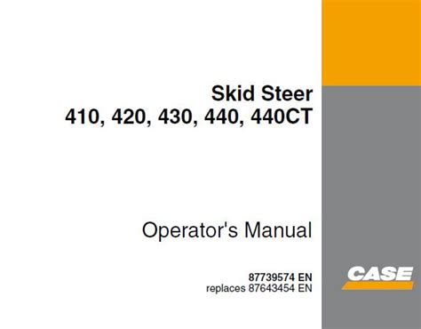 skid steer operators manual pdf